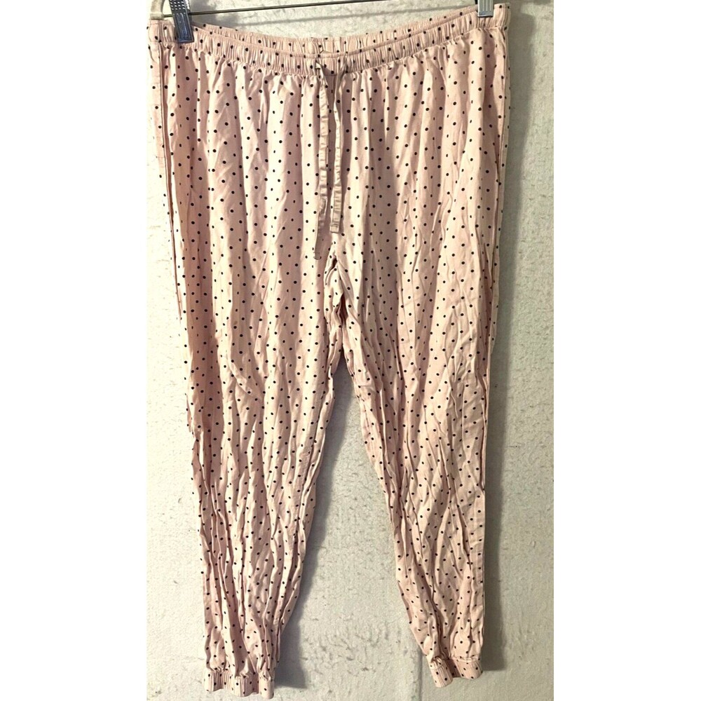 Victoria Secret Pajama Pants L women's Pink Polka Dot Cotton Modal Lounge sleep